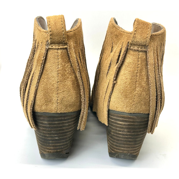 Coconuts By Matisse Lambert Saddle Fringe Ankle Boots Camel Western 8 Faux Suede - Picture 6 of 14